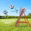 Futball-visszapattanó, 84 x 84 cm, folyamatosan állítható szöggel, visszarúgás-visszapattanó fallal, futballkapu ifjúsági lövészethez, passz- és labdakezelési edzéshez, piros