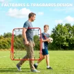 Futball-visszapattanó, 84 x 84 cm, folyamatosan állítható szöggel, visszarúgás-visszapattanó fallal, futballkapu ifjúsági lövészethez, passz- és labdakezelési edzéshez, piros