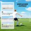  Fußballtor für Spiele & Training, UV-beständig, robust, Bodenverankerungen, Weiß