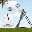 Futball-kapu, 128 x 118 cm, ütőfal védőéllel és csapokkal, 5 pozícióban állítható, hordozható visszapattanó, futballkapu fiataloknak, visszapattanó fal futballedzéshez, fekete