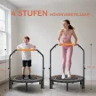 Fitness trambulin, összecsukható, állítható kormány, Ø102 x 123 cm magas, 150 kg-ig, fekete