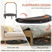 Fitness trambulin, összecsukható, állítható kormány, Ø102 x 123 cm magas, 150 kg-ig, fekete