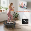 Fitness trambulin, összecsukható, állítható kormány, Ø102 x 123 cm magas, 150 kg-ig, fekete