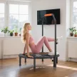 Fitness trambulin, összecsukható, állítható kormány, Ø102 x 123 cm magas, 150 kg-ig, fekete
