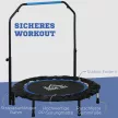 Fitness trambulin, összecsukható, állítható kormány, Ø102x123M cm, 150 kg-ig, fekete/kék