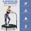 Fitness trambulin, összecsukható, állítható kormány, Ø102x123M cm, 150 kg-ig, fekete/kék