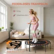 Fitnesz trambulin, edzőtrambulin állítható kormányral, stabil és csendes, beltéri használatra, acél, narancssárga