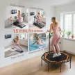 Fitnesz trambulin, edzőtrambulin állítható kormányral, stabil és csendes, beltéri használatra, acél, narancssárga