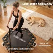Fitness trambulin állítható T-fogantyúval, összecsukható, hordtáskával, 180 kg teherbírással, acél, műanyag, fekete