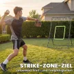 Baseball lepattanóháló, hordozható softball dobóháló, lepattanóháló célzónával, dobóháló baseballokhoz és softballokhoz, fém, fekete