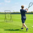 Baseball lepattanóháló, hordozható softball dobóháló, lepattanóháló célzónával, dobóháló baseballokhoz és softballokhoz, fém, fekete