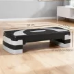 Aerobik lépcsőzőgép, 3 fokozatban állítható magasságú, 80 x 31 x 20 cm, fekete és szürke