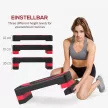 Aerobik lépcsőzőgép, állítható magasságú, beltéri és kültéri használatra, teherbírás akár 150 kg, 80 x 31 x 10-20 cm, piros