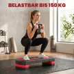 Aerobik lépcsőzőgép, állítható magasságú, beltéri és kültéri használatra, teherbírás akár 150 kg, 80 x 31 x 10-20 cm, piros