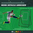 Futball lepattanóháló, állítható szög, állítható magasság, lepattanó, visszarúgás elleni védelem, fekete