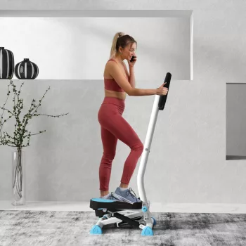   Lépcsős fitneszgép, LCD monitor, csúszásgátló pedálok, acél és ABS, 55x44x108 cm, 100 kg-ig