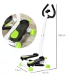 Lépcsős fitneszgép, LCD monitor, csúszásgátló pedálok, acél és ABS, 55x44x108 cm, zöld+fekete