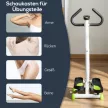 Lépcsős fitneszgép, LCD monitor, csúszásgátló pedálok, acél és ABS, 55x44x108 cm, zöld+fekete