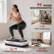 Vibrációs platform 99 szinttel, 2 fitnesz szalaggal, 73 x 40 x 13 cm, fehér+fekete
