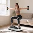 Vibrációs platform 99 szinttel, 2 fitnesz szalaggal, 73 x 40 x 13 cm, fehér+fekete