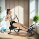 Hidraulikus evezőgép otthoni használatra, 12 ellenállási szinttel, LCD kijelzővel és csúszásgátló pedálokkal. Max. 130 kg.