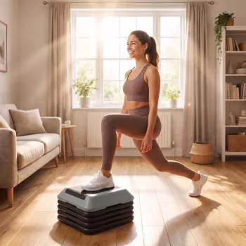    Steppbrett höhenverstellbar Fitness Aerobic Stepper mit 5 Stufen 10-30 cm, Anti-Rutsch-Matte bis 150 kg