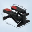 Mini léptető, kompakt léptetőeszköz edzésekhez, fitneszléptető LCD monitorral és csúszásgátló pedálokkal, fekete