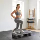Magasságban állítható fitneszlépcső, csúszásgátló, otthoni, edzőtermi vagy irodai használatra alkalmas, műanyag, szürke