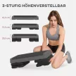 Magasságban állítható fitneszlépcső, csúszásgátló, otthoni, edzőtermi vagy irodai használatra alkalmas, műanyag, szürke
