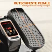  Elektrischer Ellipsentrainer, Pedalgerät mit 12 anpassbaren Geschwindigkeiten, tragbar, leicht, Fernbedienung, LED-Monitor, Stahl, Kunststoff, Schwarz