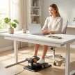  Elektrischer Ellipsentrainer, Pedalgerät mit 12 anpassbaren Geschwindigkeiten, tragbar, leicht, Fernbedienung, LED-Monitor, Stahl, Kunststoff, Schwarz