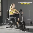Szobakerékpár, mágneses fekvőkerékpár, 8 ellenállási szint, állítható, LCD monitor, fém, műanyag, fekete