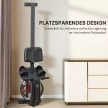 Evezőgép edzéshez, evezőgép 6-11 literes víztartállyal, LCD monitorral, mobiltelefon-tartóval, 135 kg teherbírás, acél, fekete