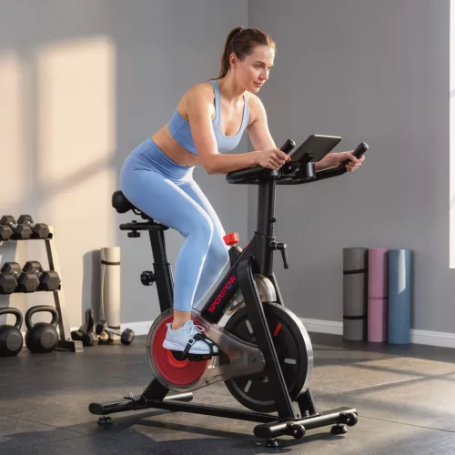  Heimtrainer Fahrrad Höhenverstellbar Hometrainer mit Magnetwiderstand APP verstellbarem Sitz LCD-Monitor Handyhalter