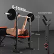 Súlyzópad súlyok nélkül, állítható fitneszpad számos gyakorlathoz, edzőállomás, acél, műanyag, fekete+piros