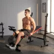 Súlyzópad súlyok nélkül, állítható fitneszpad számos gyakorlathoz, edzőállomás, acél, műanyag, fekete+piros