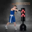 Álló boxzsák 165 cm felnőtteknek szabadon álló, nagy teherbírású boxzsák tapadókorongos talppal, boxpartner, boxedző, profiknak és kezdőknek, fekete