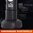Szabadon álló bokszzsák állvánnyal és műanyag alátéttel, 176 cm, profiknak és kezdőknek egyaránt, fekete
