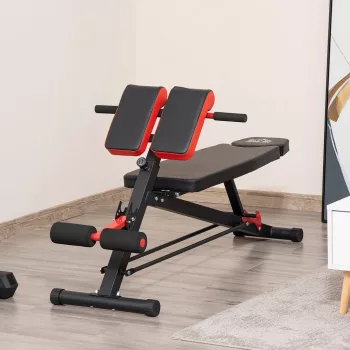   Súlyzópad, fitneszpad, lejtős pad, multifunkcionális hasizom-edző, állítható, acél, fekete, 64 x 146 x 73,5-85 cm