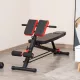 Súlyzópad, fitneszpad, lejtős pad, multifunkcionális hasizom-edző, állítható, acél, fekete, 64 x 146 x 73,5-85 cm