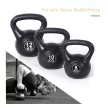 Kettlebell Kugelhantel 8 kg Gewicht-Hantel mit Sand befüllt für Anfänger Schwarz
