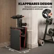 Felülőpad, hasizomerősítő pad kötéllel, multifunkcionális edzőpad, állítható és összecsukható, 110 kg teherbírás, acél, fekete és piros, 137 x 51 x 50-66 cm
