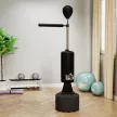 Álló bokszzsák speedballal, reflexrúddal, állítható magasságú, felnőtteknek, 155-205 cm, fekete