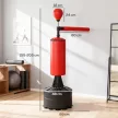 Álló boxzsák, 155-205 cm magasságban állítható, 360°-os reflexrúddal, speedballal, boxkesztyűvel, pumpával, boxlabda-készlettel felnőtteknek és tinédzsereknek, kick-boxzsák boxedzésre
