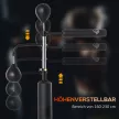 Bokszállvány, szabadon álló bokszedző 2 sebességes labdával, reflexrúddal és tapadókorongos talppal, 160-230 cm között állítható magasságú, felnőttek és tinédzserek számára alkalmas, fekete