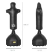 Álló boxzsák 180 cm-es felnőtt szabadon álló boxzsák boxbábu boxoszlop humanoid kialakítású nagy teherbírású boxzsák nehéz boxzsák állvány profiknak és kezdőknek fekete
