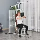 Multifunkcionális fitneszállomás lehúzódzkodóval, pillangórúddal, 45 kg-os súlyokkal és kötéllel, otthoni használatra alkalmas, fehér