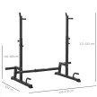  Hantelständer Multi-Funktions Langhantelablage Hantelablage höhenverstellbar Langhantel Krafttraining bis 150 kg belastbar Barbell Rack Stahl Schwarz