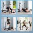  Hantelständer Multi-Funktions Langhantelablage Hantelablage höhenverstellbar Langhantel Krafttraining bis 150 kg belastbar Barbell Rack Stahl Schwarz