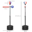 Bokszállvány, állítható magasságú, reflexrúddal, fókuszkesztyűvel, speedball ütővel, tölthető talppal, 80,5 x 48 x 163-205 cm